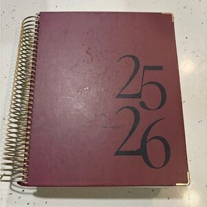 Jan- July 2026 Burgundy Planner with Gold Spiral